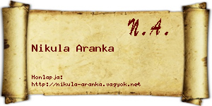 Nikula Aranka névjegykártya